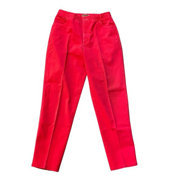 Ruff Hewn Denim Jeans NWOT Womens 29x28 TOMATO RED Cotton High Rise 13" Vtg USA - Picture 1 of 11